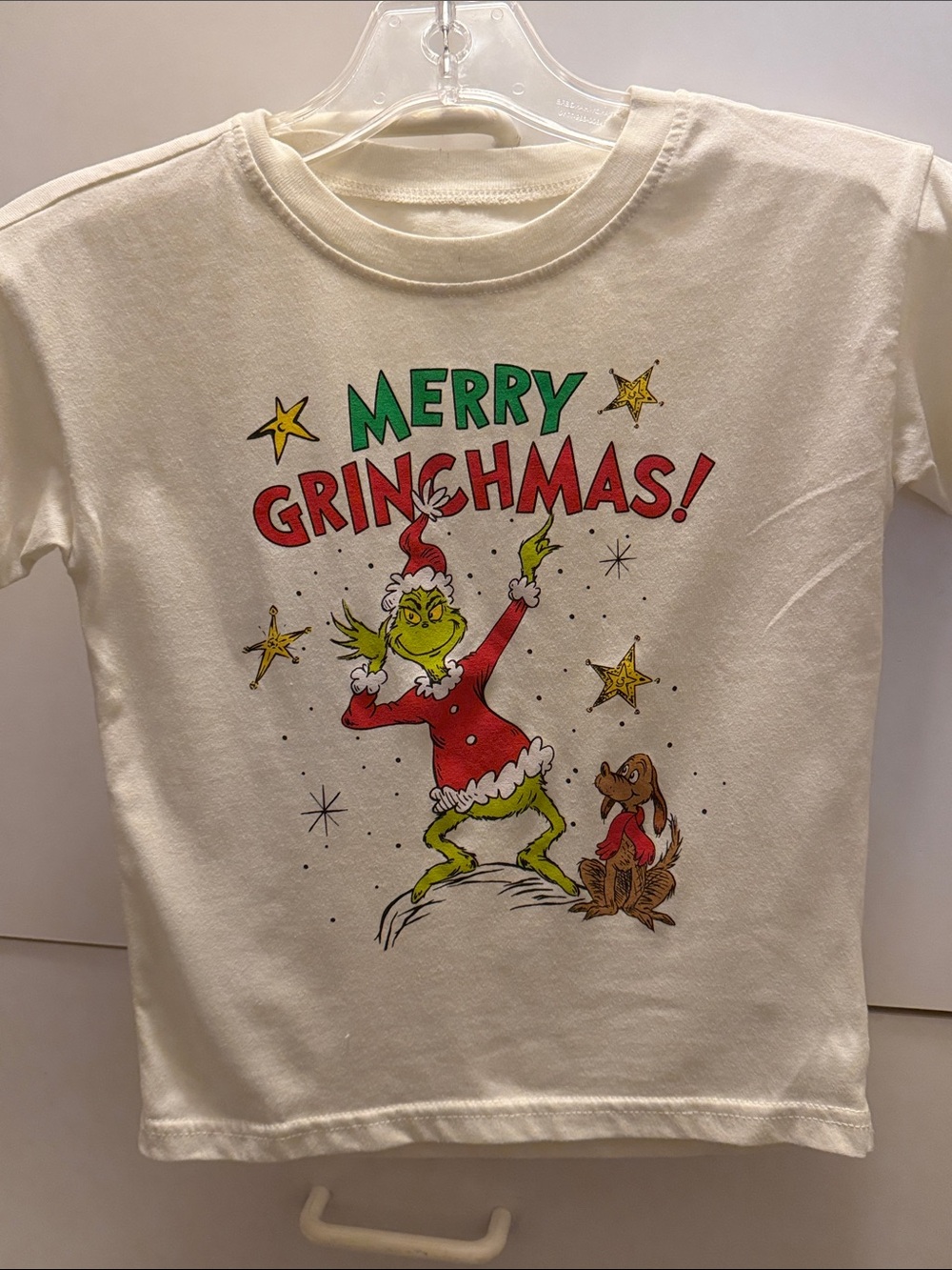 Kids Cream 'Merry Grinchmas!' Graphic Tee